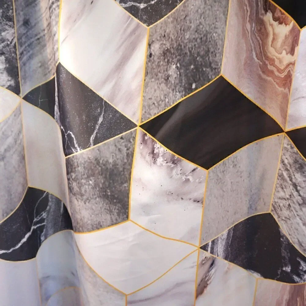 Bathroom Shower Curtain Abstract Modern Geometric Marble
